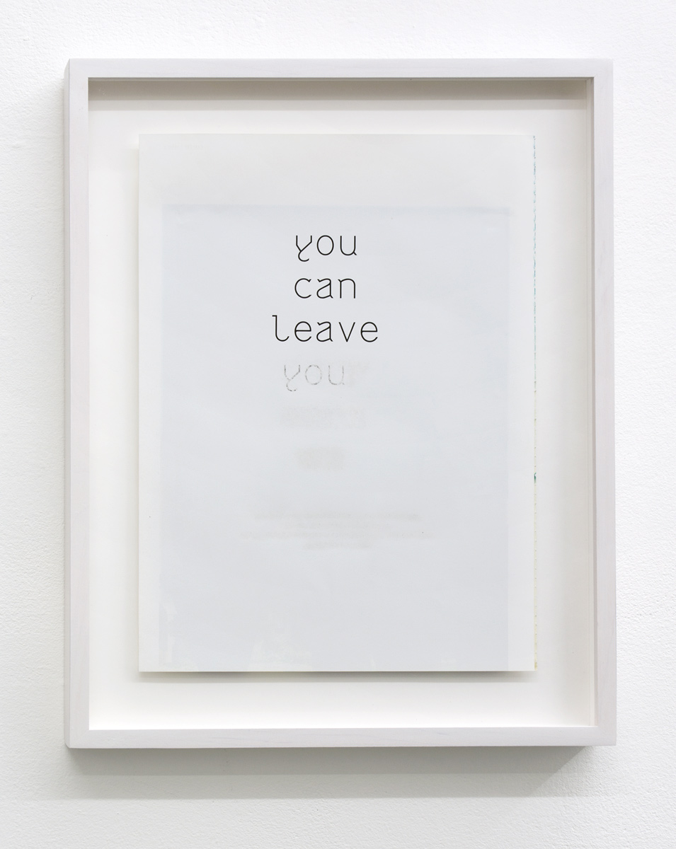Peter Freitag - Sanded Typo -- "You Can Leave You"